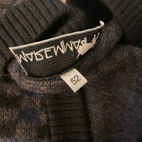 Maremma Wool Knit Cardigan Sweater V Neck Long Sleeves Black Multicolor Size 52 - Picture 9 of 11